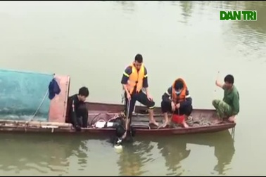 Tìm kiếm 2 vợ chồng đuối nước trên sông Mã