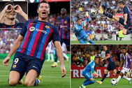 Benzema lập cú đúp cho Real Madrid, Lewandowski tỏa sáng cùng Barcelona