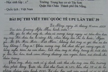 Đọc bức thư đoạt giải nhất quốc tế cuộc thi viết thư UPU