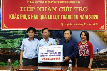 Vùng lũ tại Quảng Bình được hỗ trợ tổng trị giá hơn 50 tỷ đồng