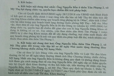 Đề nghị thu hồi Huy chương của nguyên Bí thư xã khai man thành tích