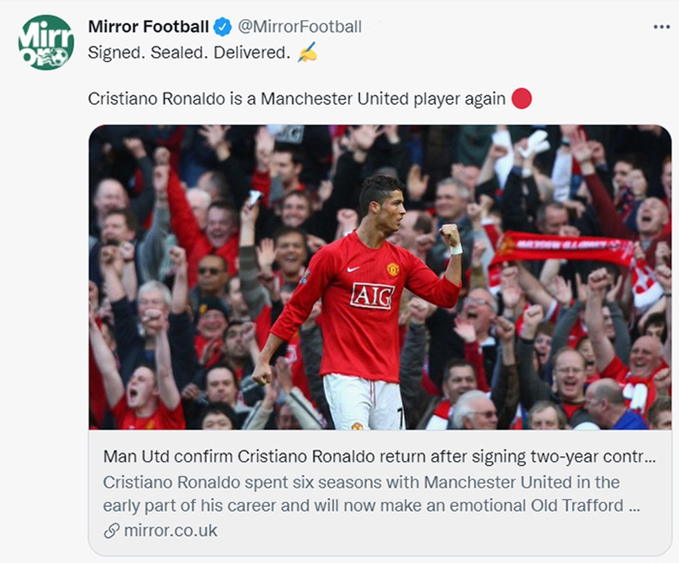 Truyền thông Anh chào đón C.Ronaldo trở lại - 6 Truyền thông Anh chào đón C.Ronaldo trở lại - 6