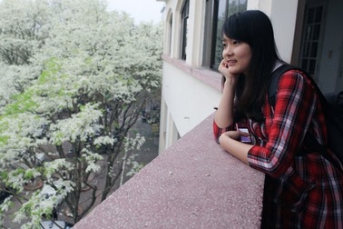 HN đẹp ngỡ ngàng mùa hoa sưa nơi KTX giảng đường