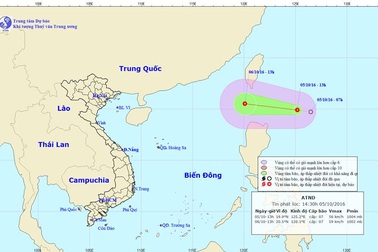 Xuất hiện áp thấp nhiệt đới gần Biển Đông