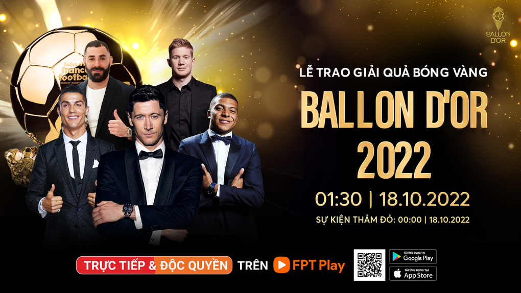 FPT Play trực tiếp và độc quyền lễ trao giải Quả bóng vàng 2022 - 5 FPT Play trực tiếp và độc quyền lễ trao giải Quả bóng vàng 2022 - 5