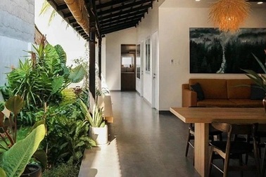 Ngôi nhà Tây Ninh thiết kế mở với vườn cây xanh của gia đình 3 thế hệ