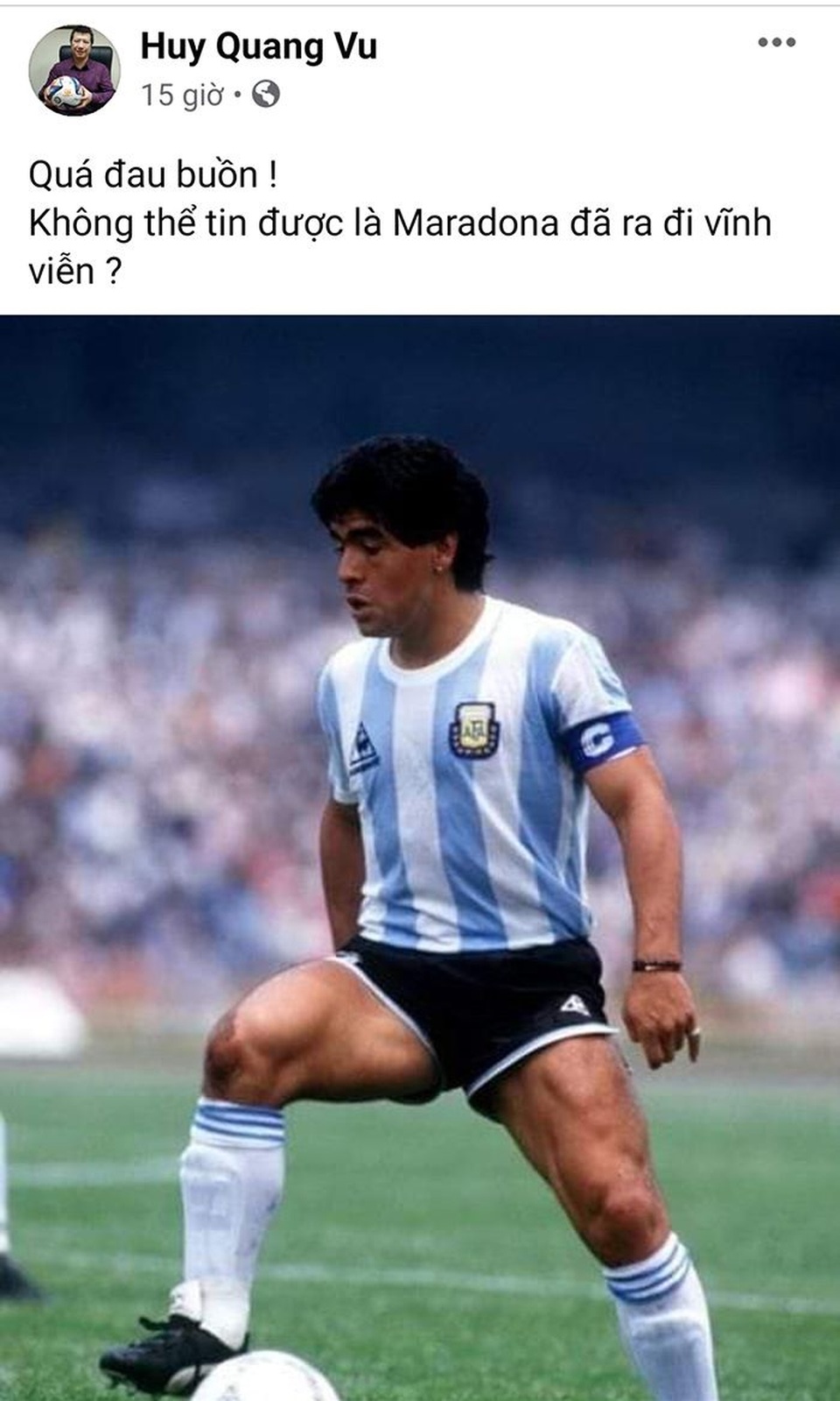 Giới bóng đá Việt Nam tiếc thương sự ra đi của Diego Maradona - 1 Giới bóng đá Việt Nam tiếc thương sự ra đi của Diego Maradona - 1