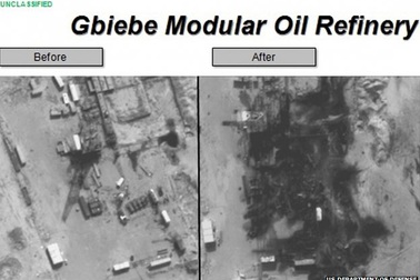 Mỹ công bố hình ảnh phá hủy các nhà máy lọc dầu tại Syria
