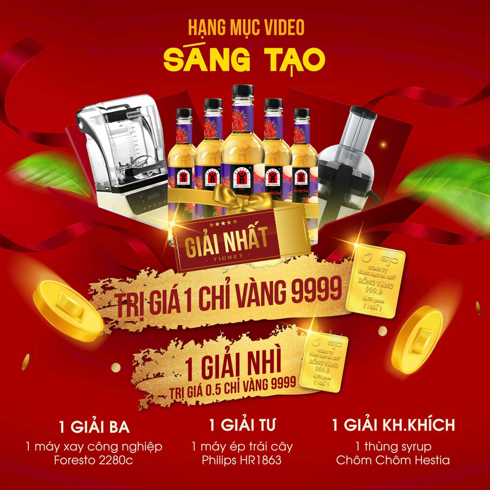 Giải thưởng trị giá 2 chỉ vàng từ cuộc thi pha chế cùng Syrup Chôm Chôm Hestia - 2 Giải thưởng trị giá 2 chỉ vàng từ cuộc thi pha chế cùng Syrup Chôm Chôm Hestia - 2
