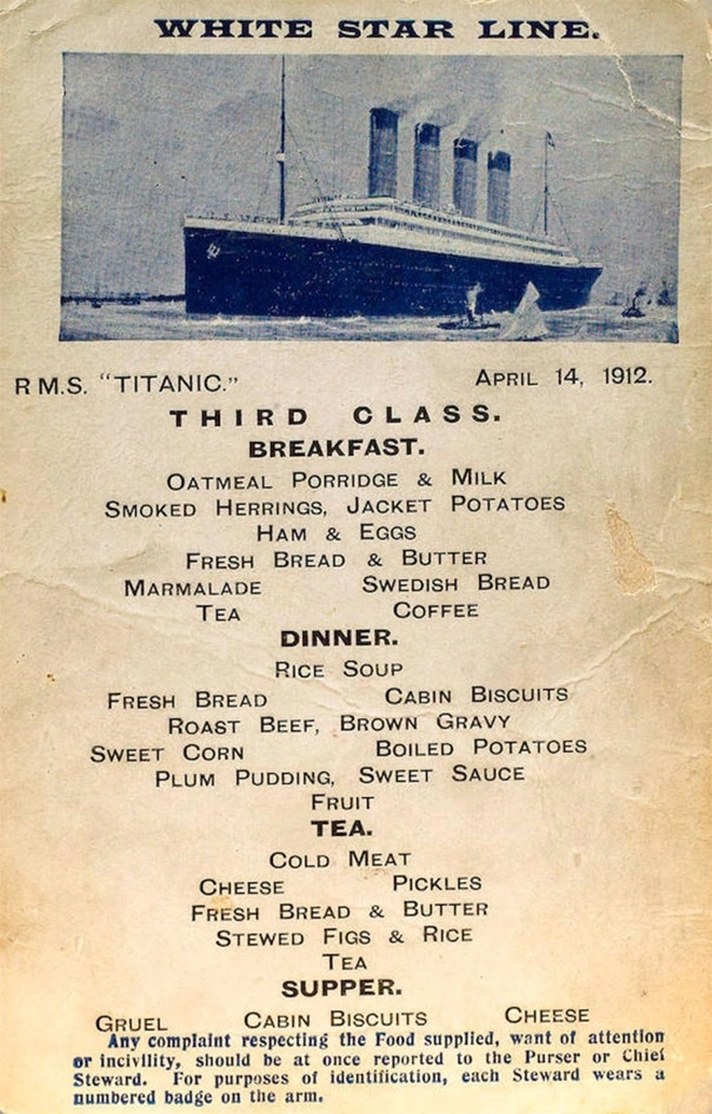Khách ở khoang hạng nhất trên tàu Titanic trước khi bị đắm được ăn gì? - 4 Khách ở khoang hạng nhất trên tàu Titanic trước khi bị đắm được ăn gì? - 4