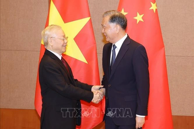 Tổng Bí thư Nguyễn Phú Trọng hội kiến Chủ tịch Chính hiệp Trung Quốc Uông Dương