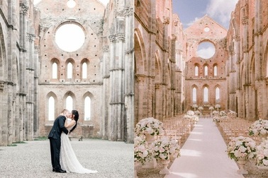 Tu viện không mái 800 năm tuổi trở thành điểm tổ chức đám cưới siêu đẹp