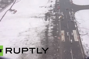 Hiện trường tai nạn máy bay tại Nga nhìn từ trên cao