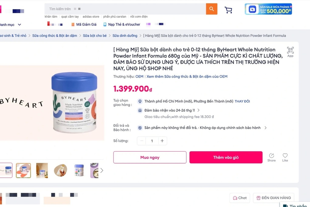 Bộ Y tế yêu cầu gỡ ngay khỏi sàn thương mại điện tử loại sữa nhiễm khuẩn - 1