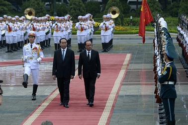 Hình ảnh Lễ đón Tổng thống Pháp tại Phủ Chủ tịch