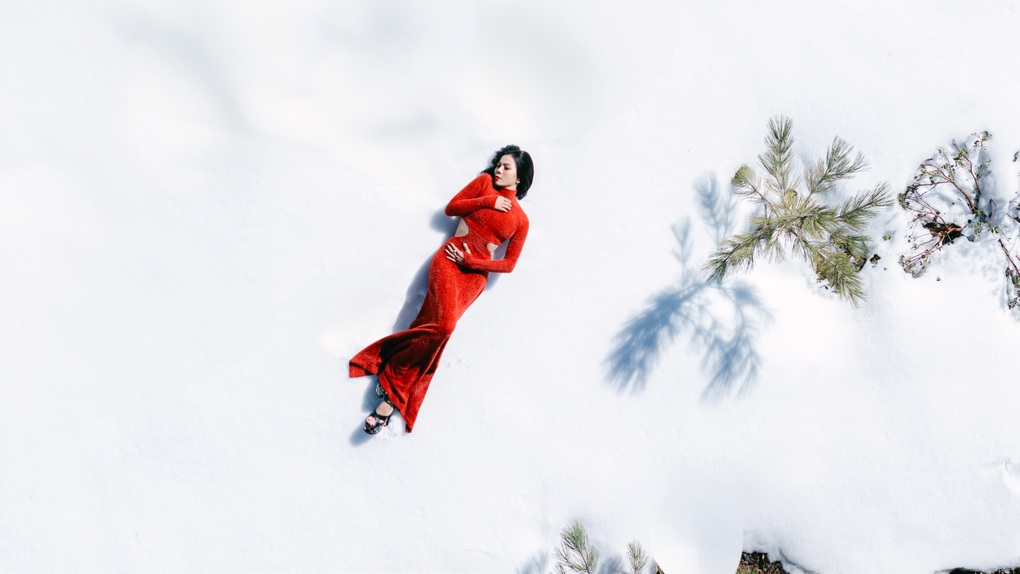 Lệ Quyên, Lâm Bảo Châu tình tứ trên núi tuyết -12 độ C ở Mỹ - 1