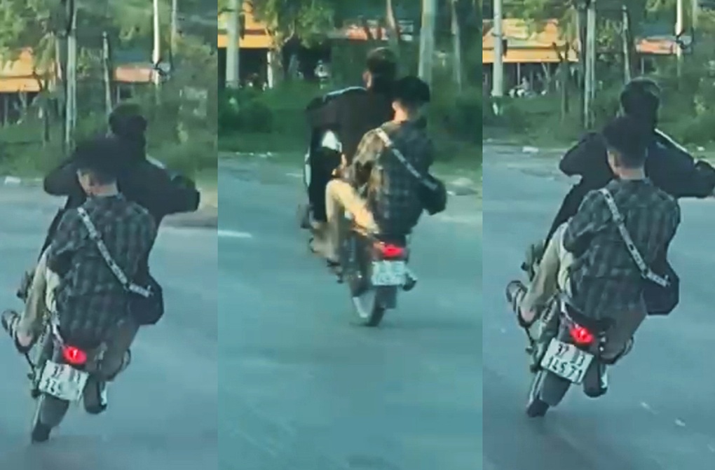 Truy tìm 2 thanh niên bốc đầu, đánh võng, vượt đèn đỏ - 1 Truy tìm 2 thanh niên bốc đầu, đánh võng, vượt đèn đỏ - 1