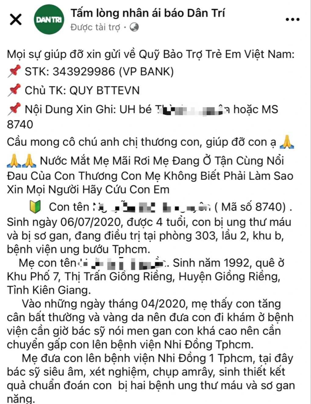 Cảnh báo các fanpage mạo danh Chương trình Nhân ái của báo Dân trí - 2 Cảnh báo các fanpage mạo danh Chương trình Nhân ái của báo Dân trí - 2