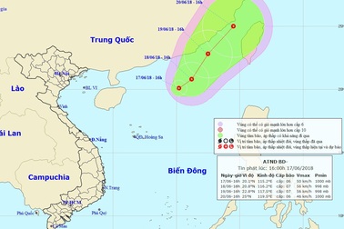 Xuất hiện áp thấp nhiệt đới trên Biển Đông