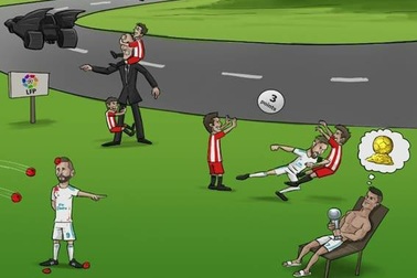 Góc biếm họa: C.Ronaldo "biến mất" ở trận gặp Girona