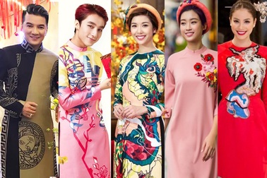 Sao Việt lăng xê mốt áo dài cách tân Xuân 2017