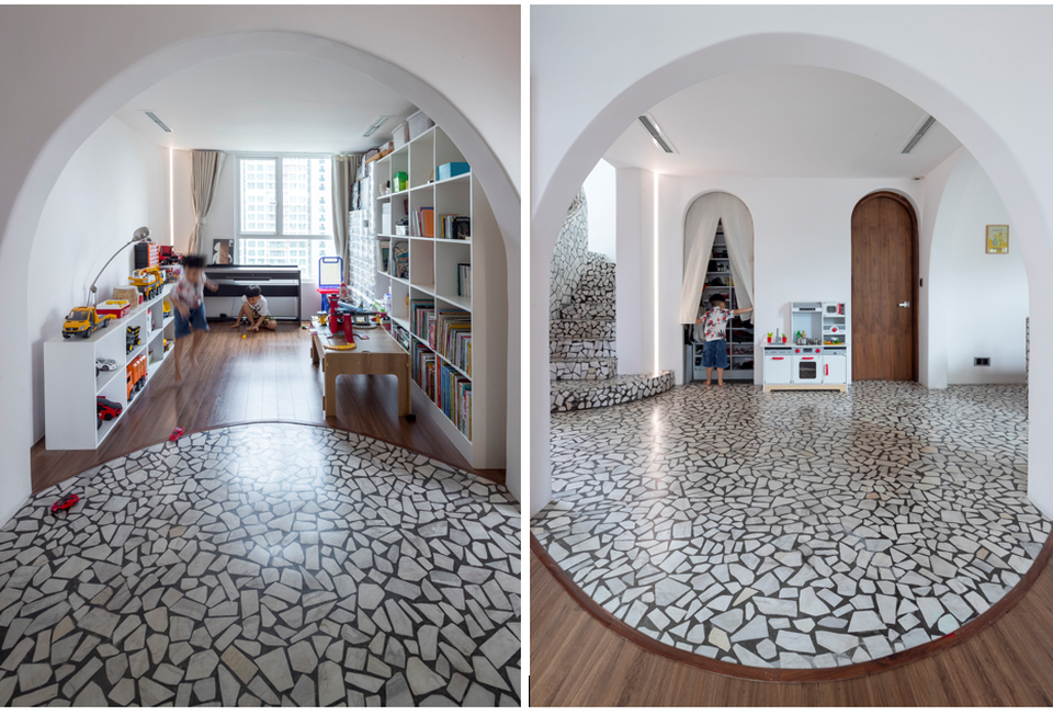 Căn hộ 200m2 ở Sài Gòn “hầm hố” với những hình khối bằng đá lạ mắt - 11