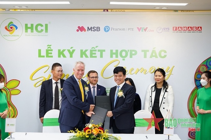  Lễ ký kết giữa Học viện Health Careers International với các đối tác chiến lược tại Việt Nam diễn ra ngày 31/3.