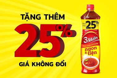 Nước chấm cá cơm 3 Miền tặng thêm 25% dung tích