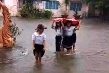 Kiên Giang: Bị ngập nước, hơn 70 trường cho học sinh nghỉ học 3 ngày