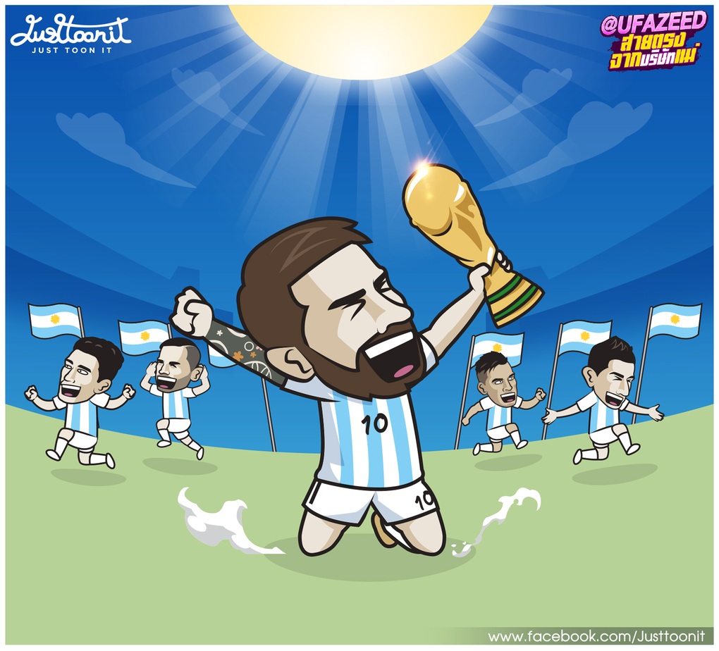 Messi và các đồng đội hoàn toàn xứng đáng với chiếc cúp vàng World Cup 2022 (Ảnh: Just Toon It). Messi và các đồng đội hoàn toàn xứng đáng với chiếc cúp vàng World Cup 2022 (Ảnh: Just Toon It).