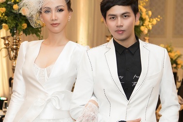 Hoa hậu Paris Vũ diện đầm trắng tinh khiết làm vedette ở show thời trang cưới