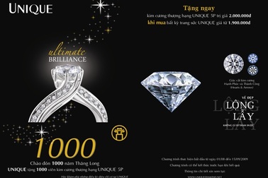 UNIQUE tặng 1.000 viên kim cương thượng hạng chào đón 1.000 năm Thăng Long.
