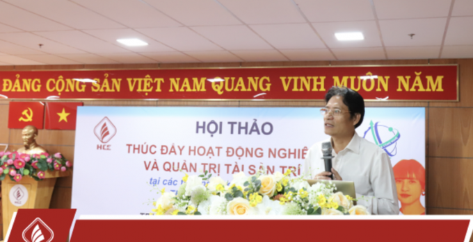 ThS Đặng Minh Sự - nguyên Trưởng Phòng GDNN (Sở LĐ-TB&XH TP.HCM) phát biểu tại Hội thảo.