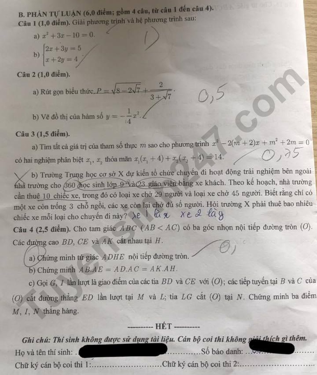 Đề thi, đáp án môn văn và tất cả các môn thi lớp 10 của Cần Thơ - 10 Đề thi, đáp án môn văn và tất cả các môn thi lớp 10 của Cần Thơ - 10