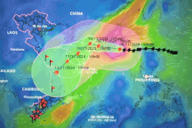 Trong 24 giờ tới bão Yinxing liên tục mạnh cấp 14, giật cấp 17