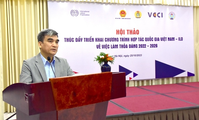 Ông Lưu Quang Tuấn, Vụ trưởng Vụ Hợp tác quốc tế nhấn mạnh tầm quan trọng Chương trình hợp tác quốc gia Việt Nam - ILO về Việc làm thỏa đáng giai đoạn 2022 - 2026