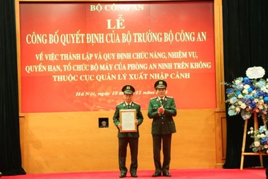 Bộ Công an thành lập Phòng An ninh trên không
