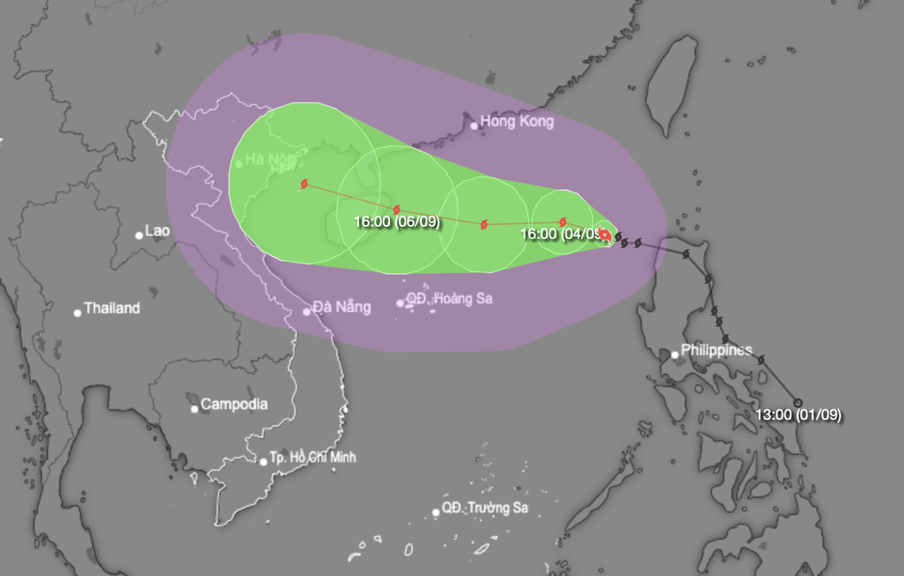 Bão Yagi có thể mạnh cấp 14, giật cấp 17 khi vào vịnh Bắc Bộ - 1
