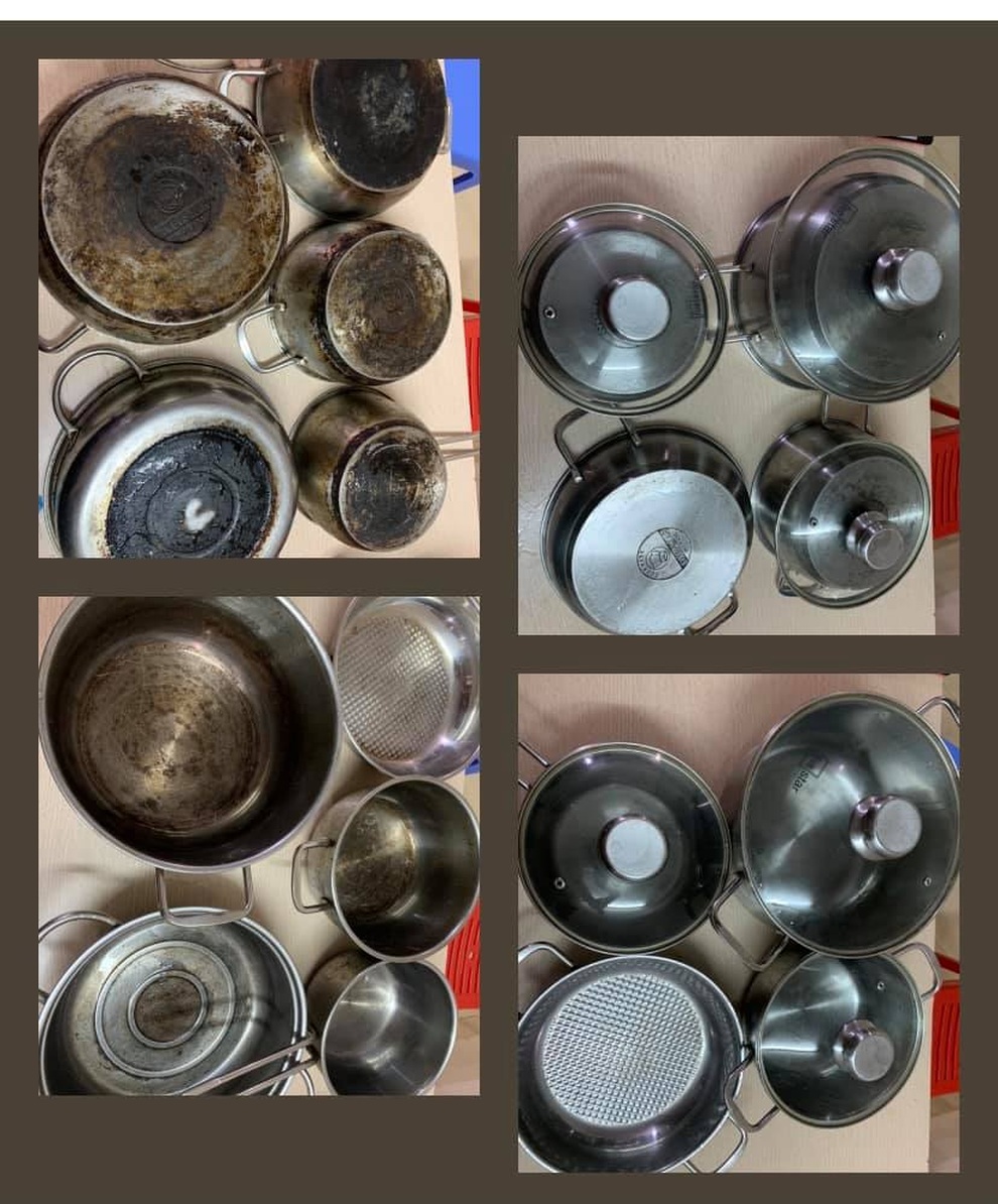 Mẹ đảm Hà Nội chia sẻ bí kíp tẩy trắng đồ bếp inox sáng bóng như mới - 1