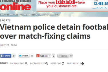 Báo chí nước ngoài rầm rộ đưa tin về vụ bán độ ở CLB Đồng Nai