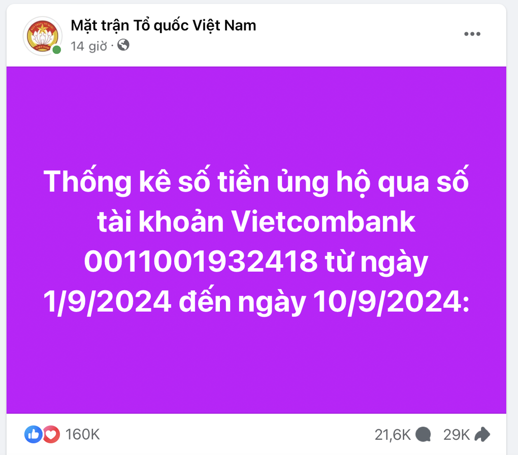 MTTQ Việt Nam công bố hơn 12.000 trang sao kê ủng hộ đồng bào sau bão Yagi - 1