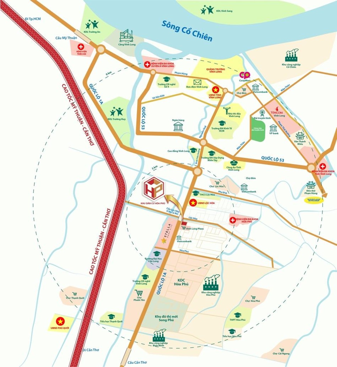 Lợi thế về hạ tầng, tiện ích của khu dân cư Hòa Phú - 2 Lợi thế về hạ tầng, tiện ích của khu dân cư Hòa Phú - 2