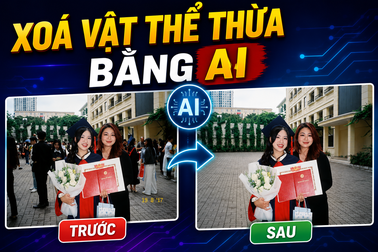 Dùng câu lệnh AI xóa vật thể thừa trên ảnh