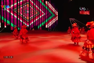 Màn vũ đạo biểu diễn võ thuật ở phần đầu lễ khai mạc SEA Games 30