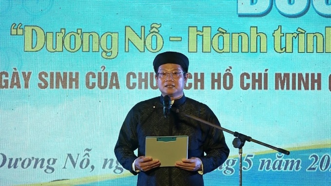 Ông Phan Thanh Hải, Giám đốc Sở Văn hoá - Thể thao tỉnh TT-Huế phát biểu khai mạc