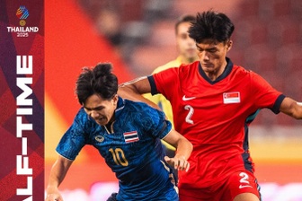 U22 Thái Lan 0-0 U22 Singapore (hết h1): Bóng trúng xà, Thái Lan gặp may