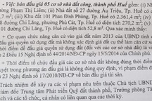 Thất thoát nhiều tỷ đồng từ bán đấu giá đất công tại TP Huế