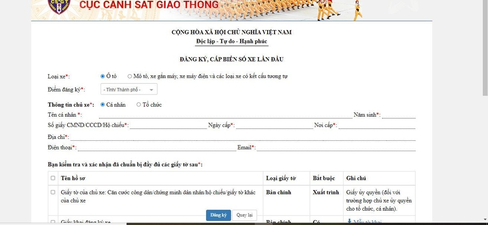 Thêm hình thức đăng ký, khai báo xe online - 4 Thêm hình thức đăng ký, khai báo xe online - 4