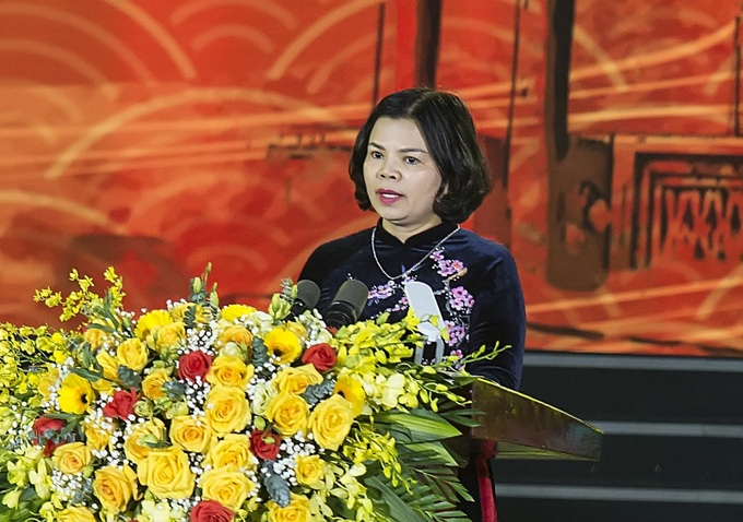 Chủ tịch UBND tỉnh Nguyễn Hương Giang phát biểu khai mạc Festival Về miền Quan họ - 2023.