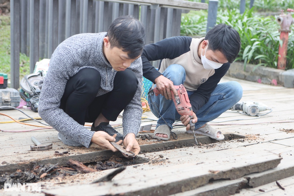 Thay thế khẩn cấp hàng loạt thanh gỗ lim trên cầu đi bộ dọc sông Hương - 1 Thay thế khẩn cấp hàng loạt thanh gỗ lim trên cầu đi bộ dọc sông Hương - 1
